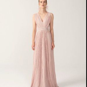 Jemre Pink Pleated Evening Gown by Howley Hesselballe London
